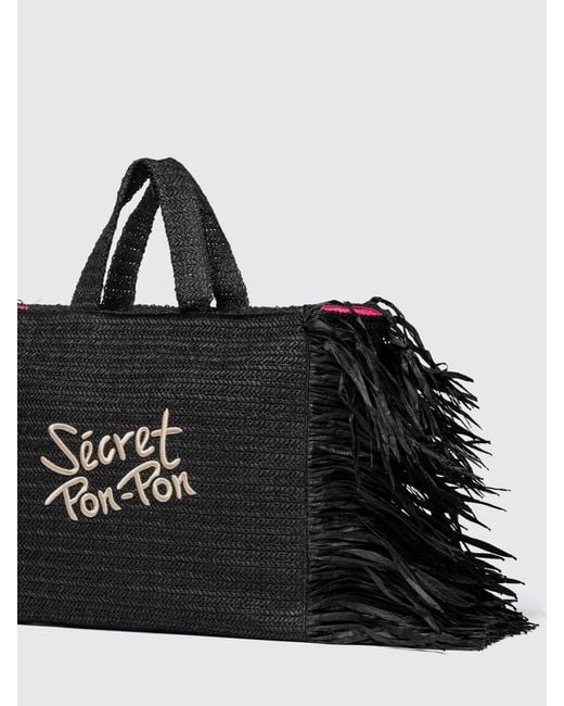 Secret Pon-pon Black Shoulder Bag