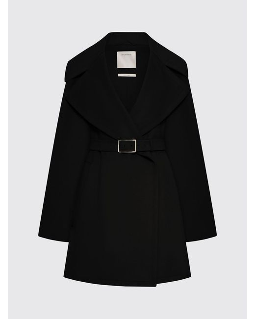 Sportmax Black Virgin Wool Coat With Belt