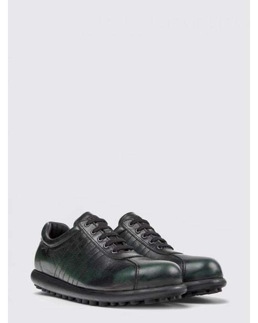 Camper Black Pelotas Aged Vegetable-Tanned Leather Sneakers