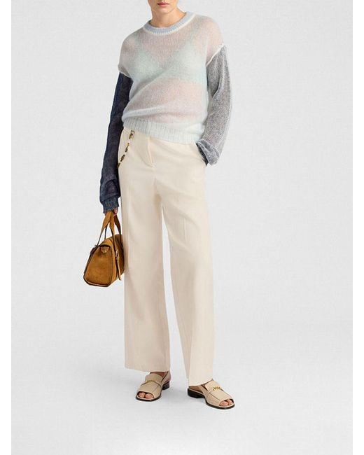 Momoní Natural MomonÌ Color-Block Mohair Wool Pullover