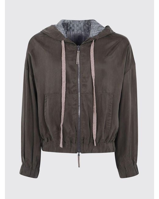 Ziggy Chen Brown Cupro Cotton Hooded Windbreaker Jacket With Pouch Pocket for men