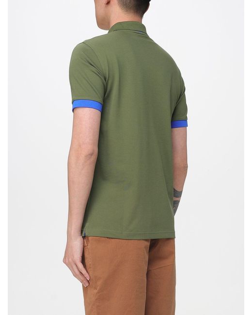 Sun 68 Green Cotton Polo Shirt for men