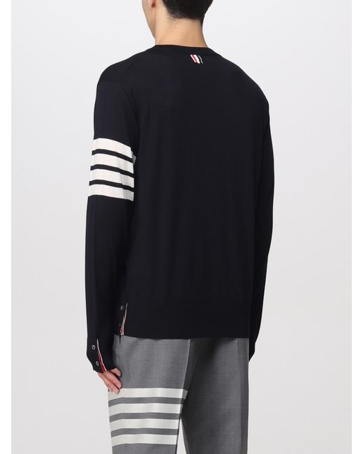Thom Browne Pullover Aus Wolle Mit 4 Bar Stripes in Blue für Herren
