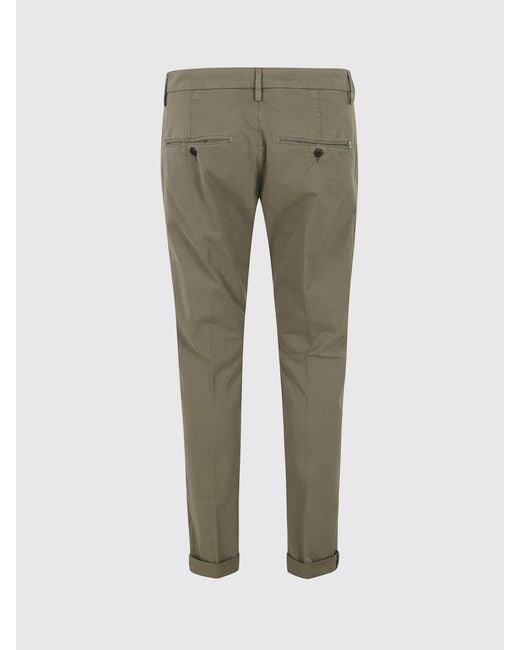 Dondup Green Stretch Cotton Chino Trousers for men