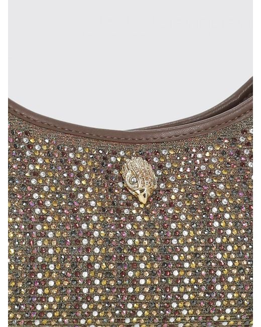 Kurt Geiger Gray Fabric Bag With Rhinestones