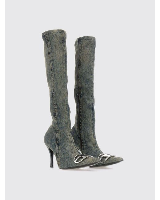 DIESEL White Flache Stiefeletten Damen