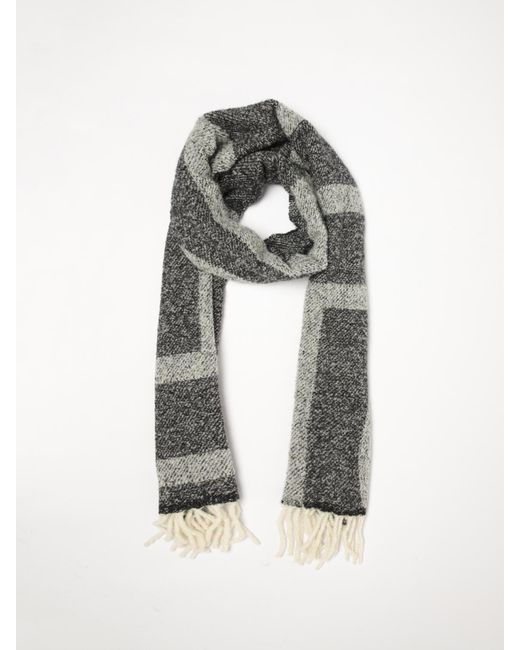 Totême  Gray Alpaca Wool Scarf With Logo