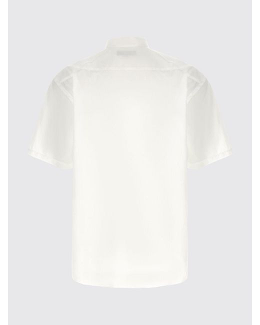 Comme des Garçons White Comme Des GarÇ Ons Short-Sleeved Cotton Shirt With Dropped Shoulders for men