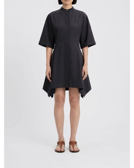 Alaïa Black Asymmetric Cotton Chemisier Dress