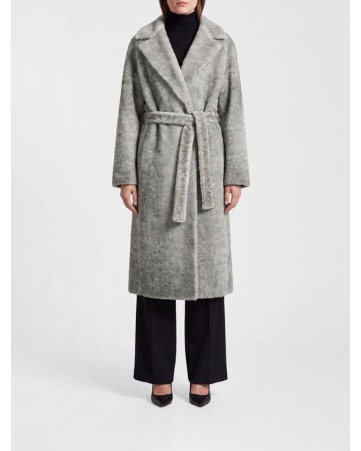 Avant Toi Gray Alpaca Wool Dressing Gown Coat With Hood And Waist Belt