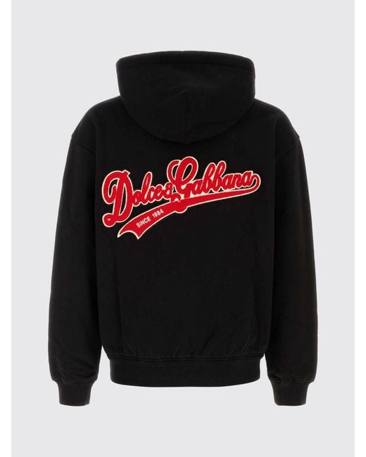 Dolce & Gabbana Black Dolce &Amp Gabbana Cotton Hoodie With Logo for men