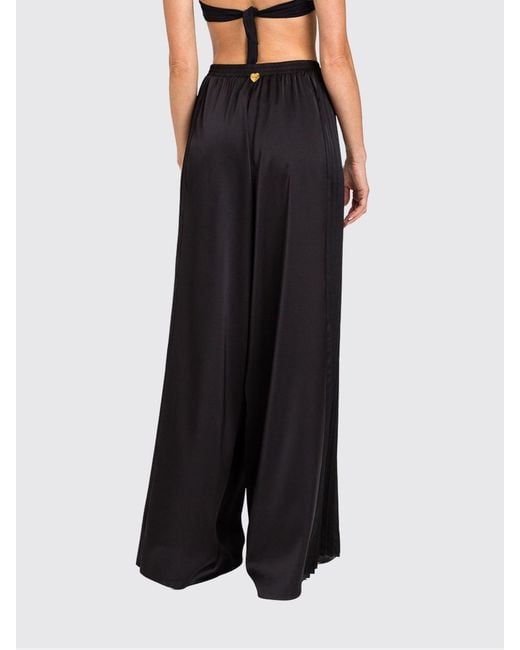 Twinset Black Pleated Crêpe Palazzo Trousers