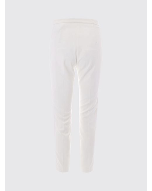 Elisabetta Franchi White Stretch Crêpe Slim Fit Trousers