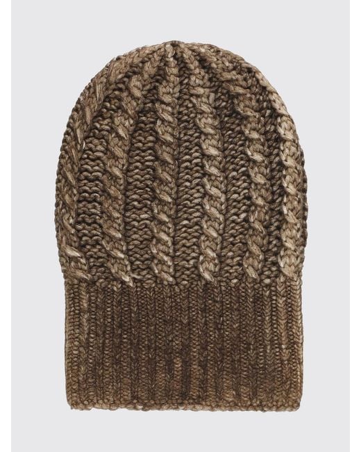 Avant Toi Brown 100% Cashmere Braided Beanie Hat