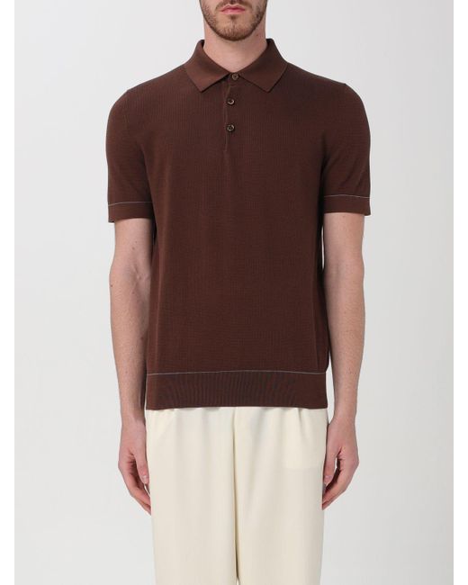 Brioni Brown Polo Shirt for men