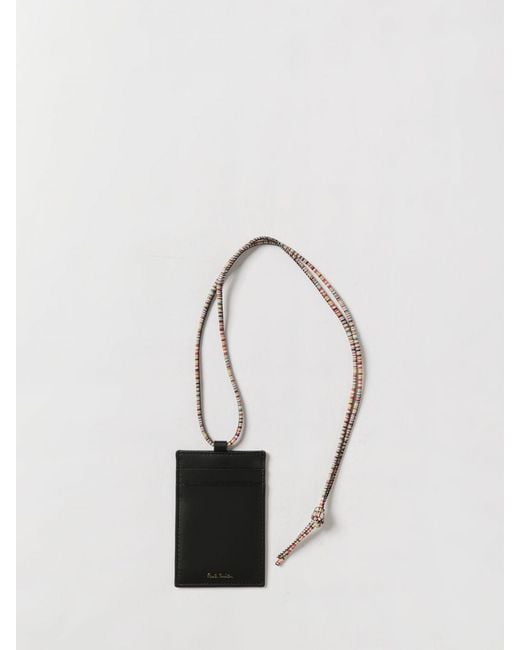 Paul Smith White Leather Lanyard Card Holder for men