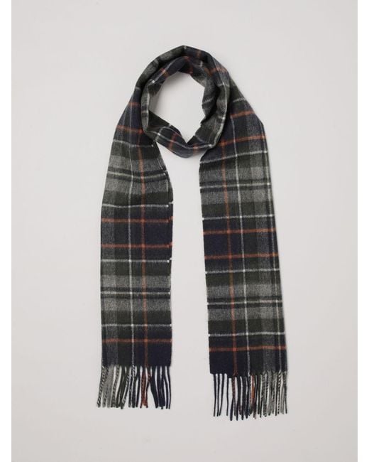 Barbour Gray Tartan Pattern Scarf for men