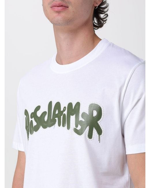 DISCLAIMER White Cotton T-Shirt With Logo for men
