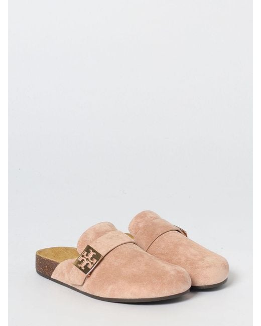 Tory Burch Pink Mellow Suede Mules