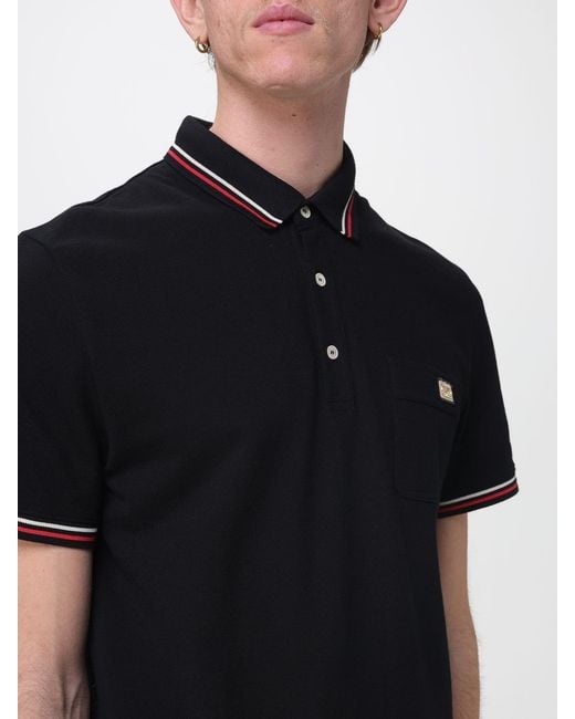 Valentino Black Cotton Polo Shirt With Logo for men