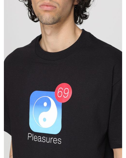 T-shirt in cotone con stampa di Pleasures in Black da Uomo