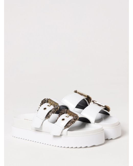Versace Jeans Couture White Flat Sandals