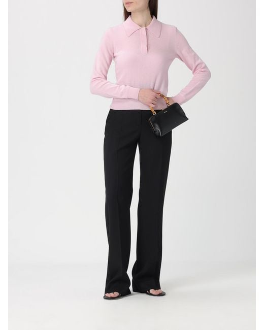 Jil Sander Pink Virgin Wool Knit Polo Shirt