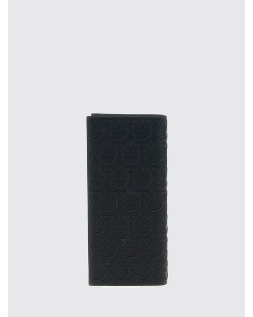 Ferragamo White Gancini Grained Calf Leather Wallet for men