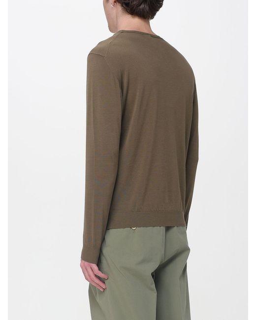 Drumohr Green Basic Shaved Cotton Crew-Neck Sweater for men