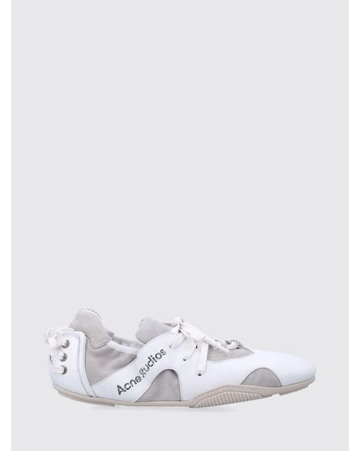 Acne White Leather Sneakers for men