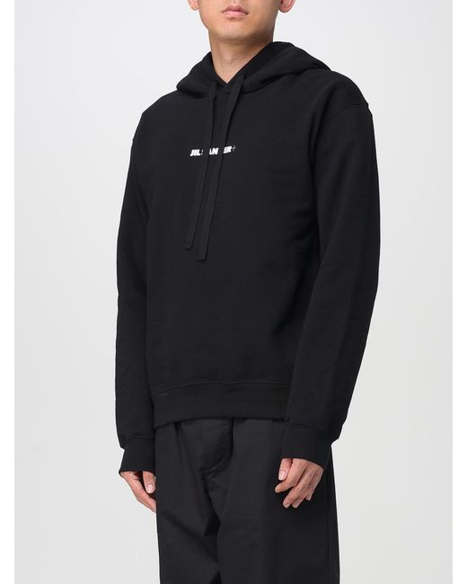 Jil Sander Blue Hooded Sweatshirt With Long Sleeves And Front Detailing for men