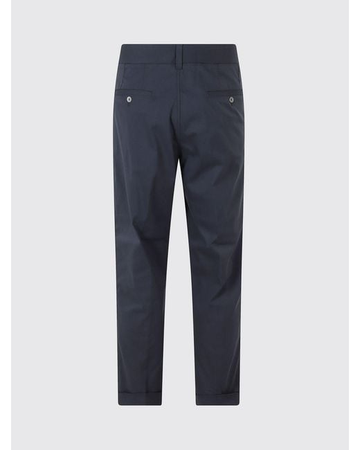 Paolo Pecora Blue Slim Fit Cotton Chino Pants With Slant Pockets for men