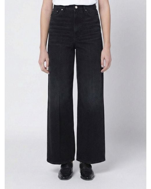 Totême Blue Cotton Denim Wide-Leg Jeans