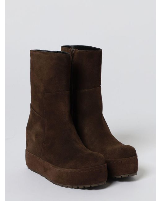 Paloma Barceló Brown Flat Ankle Boots