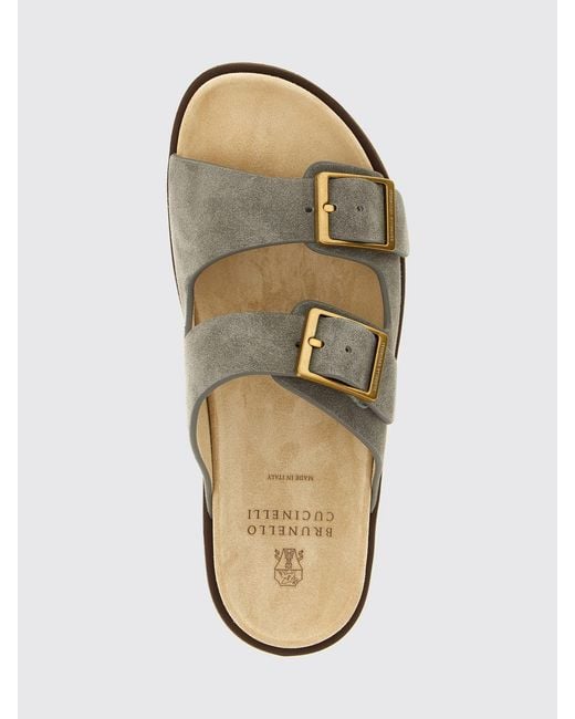 Brunello Cucinelli Gray Suede Sandal for men