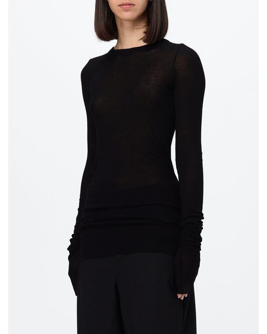 Rick Owens Black Slim Fit Long-Sleeved Top