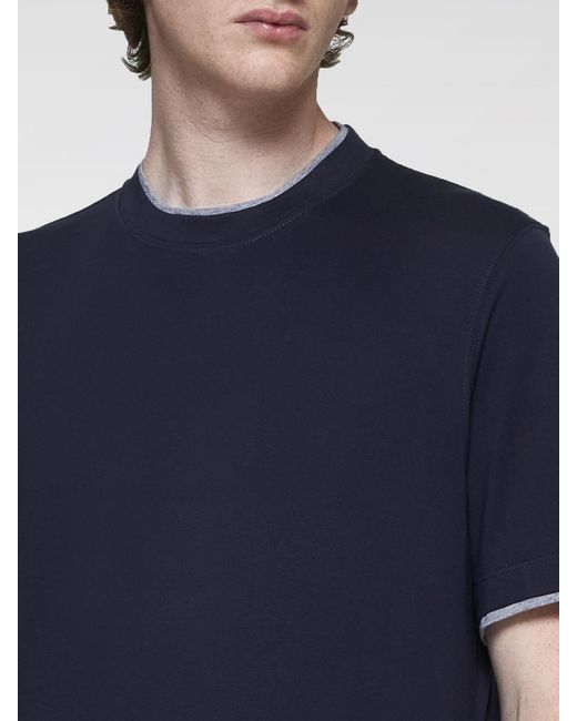 Brunello Cucinelli Blue T-shirt for men