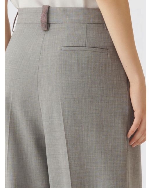 Fabiana Filippi Gray Wool Trousers