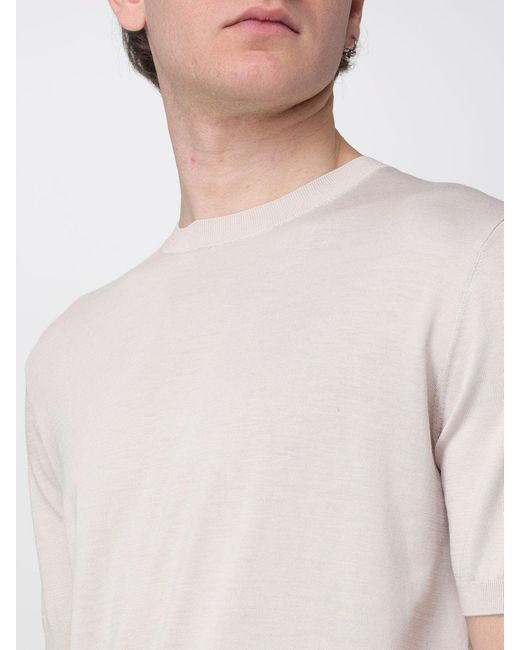 Kangra White Cotton And Silk Crew Neck Knitwear for men