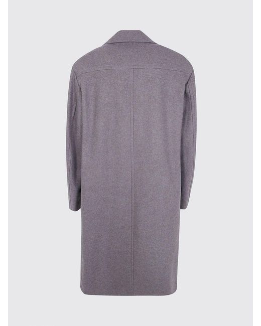 Dries Van Noten Gray Double-Breasted Long Coat for men