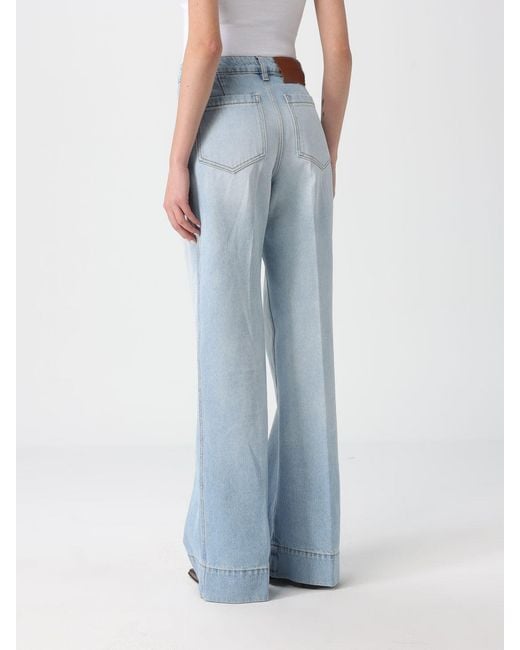 Victoria Beckham Blue Palazzo Denim Jeans