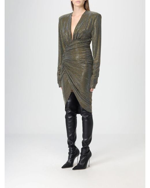 Alexandre Vauthier Green Draped Dress