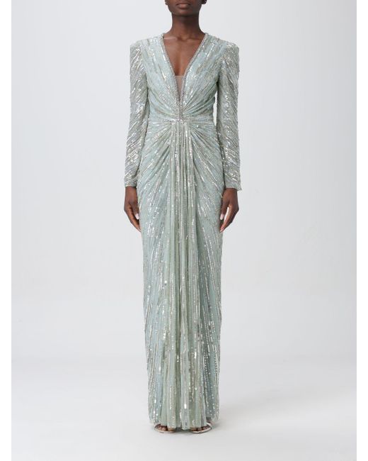 Jenny Packham Gray Sequin-embellished Darcy Gown