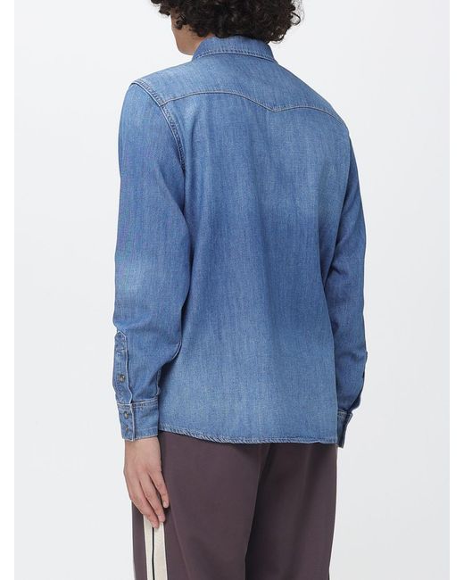 7 For All Mankind Blue Cotton Casual Shirt for men