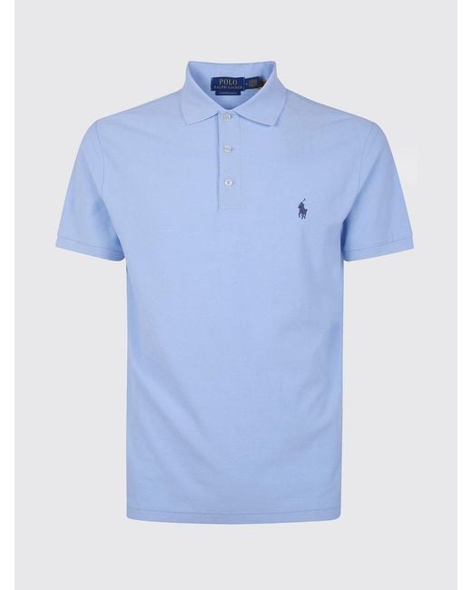 Polo Ralph Lauren Blue Cotton Polo Shirt With Logo for men