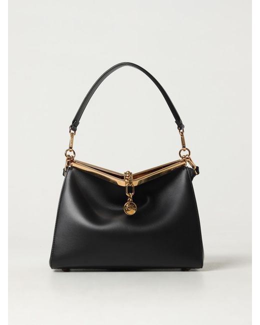 Etro Black Etro Patterned Leather Handbag