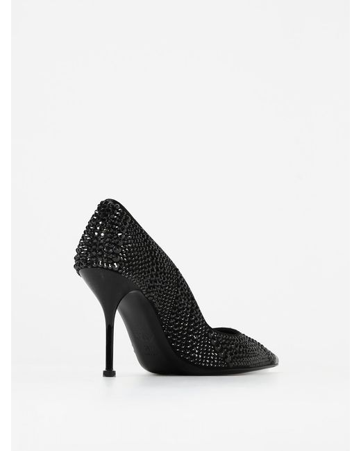 McQueen Black Punk 90Mm Crystal-Embellished Pumps