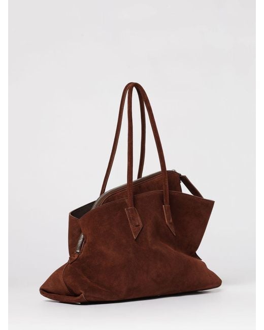 The Attico Brown La Passeggiata Medium Suede Bag