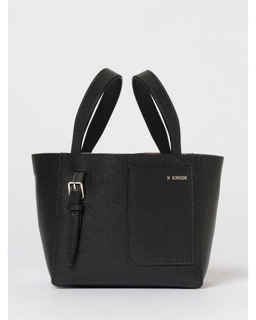 Valextra Black Bucket Mini Grained Leather Bag