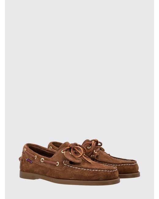 Sebago Brown Portland Artisan Suede Boat Shoes for men